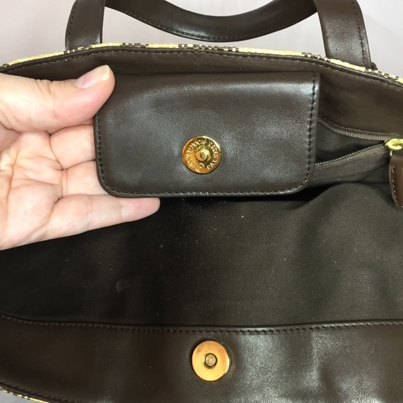 Cole Haan Striped Leather Straw Large Tote - Picture 13 of 14